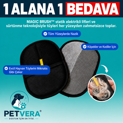 PETVERA™ Magic Brush Kedi Köpek Tüy Toplayıcı
